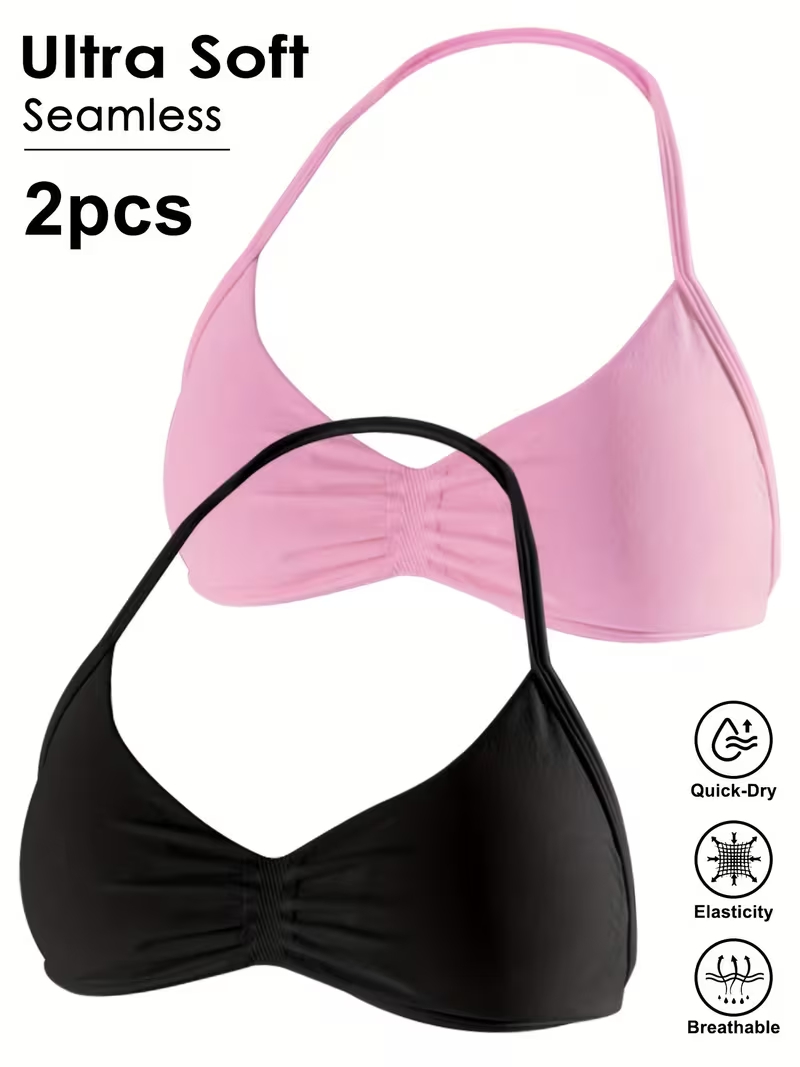 2 pezzi Top corto da palestra  - Plunge Bra Push Up recensione e prezzo