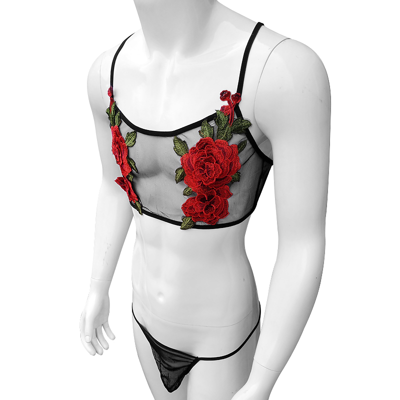 Set di lingerie sexy da uomo c - Sheer Bra Lace recensione e prezzo