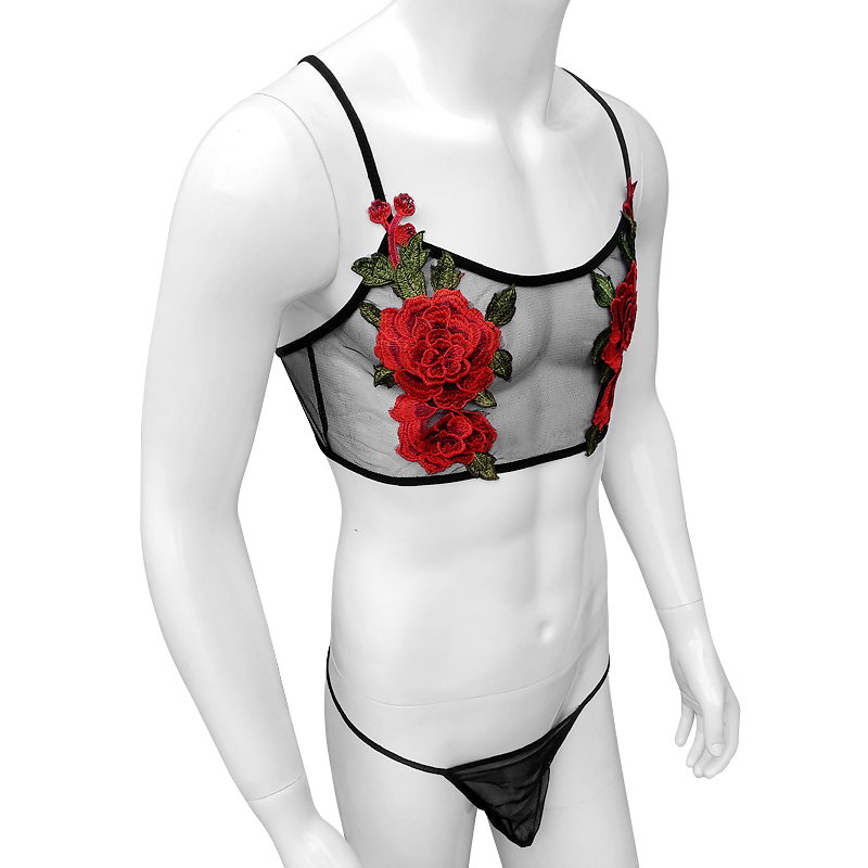 Set di lingerie sexy da uomo c - Sheer Bra Lace recensione e prezzo
